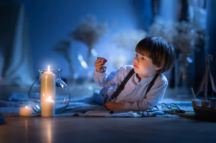 little boy candle photography child HD Desktop Wallpaper | Background Image