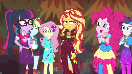 Rarity (My Little Pony) Rainbow Dash Fluttershy (My Little Pony) Pinkie Pie Sci-Twi (My Little Pony) Sunset Shimmer movie My Little Pony: Equestria Girls - Sunset's Backstage Pass HD Desktop Wallpaper | Background Image