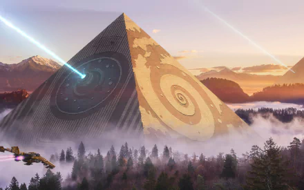 fantasy pyramid HD Desktop Wallpaper | Background Image