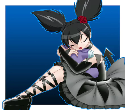 HD PC desktop wallpaper featuring Kuromi and Baku from the anime Onegai My Melody in a vibrant, detailed illustration.