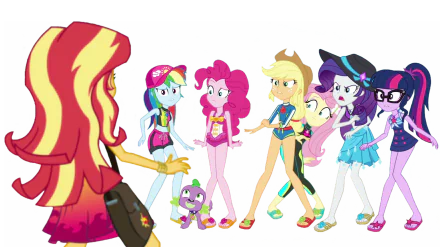 Rainbow Dash Spike (My Little Pony) Pinkie Pie Applejack (My Little Pony) Rarity (My Little Pony) Sci-Twi (My Little Pony) Sunset Shimmer movie My Little Pony: Equestria Girls - Forgotten Friendship HD Desktop Wallpaper | Background Image
