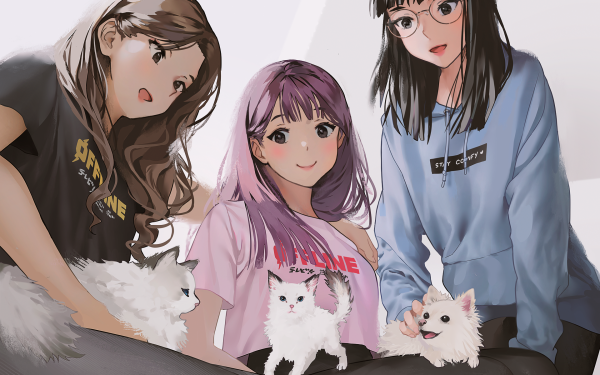Anime Girl Cat HD Wallpaper | Background Image
