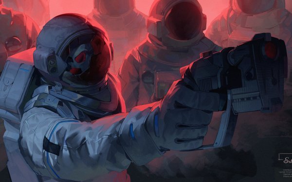 Sci Fi Astronaut Gun HD Wallpaper | Background Image