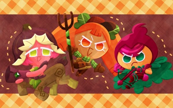 Video Game Cookie Run: OvenBreak Cookie Run Beet Cookie Carrot Cookie Fig Cookier HD Wallpaper | Background Image