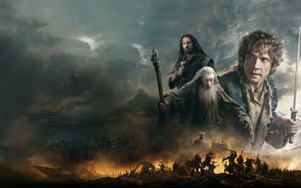 Movie The Hobbit: The Battle of the Five Armies Gandalf Ian McKellen Martin Freeman Bilbo Baggins Richard Armitage Thorin Oakenshield HD Wallpaper | Background Image