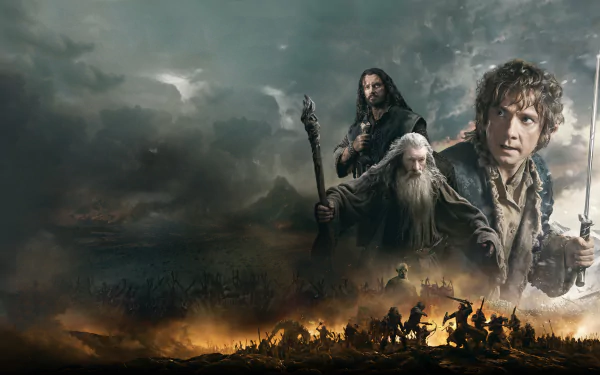 Thorin Oakenshield Richard Armitage Bilbo Baggins Martin Freeman Ian McKellen Gandalf movie The Hobbit: The Battle of the Five Armies HD Desktop Wallpaper | Background Image
