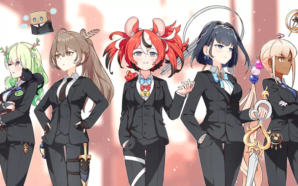 hololive Tsukumo Sana Ouro Kronii Nanashi Mumei Hakos Baelz Ceres Fauna Anime Virtual Youtuber HD Desktop Wallpaper | Background Image