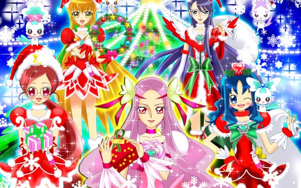 Anime Heartcatch Precure! Cologne Cure Flower Kaoruko Hanasaki Hanasaki Tsubomi Kurumi Erika Myoudouin Itsuki Yuri Tsukikage HD Wallpaper | Background Image