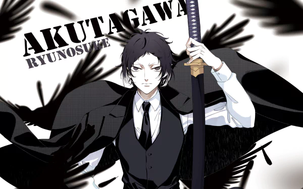 Ryūnosuke Akutagawa Anime Bungou Stray Dogs HD Desktop Wallpaper | Background Image