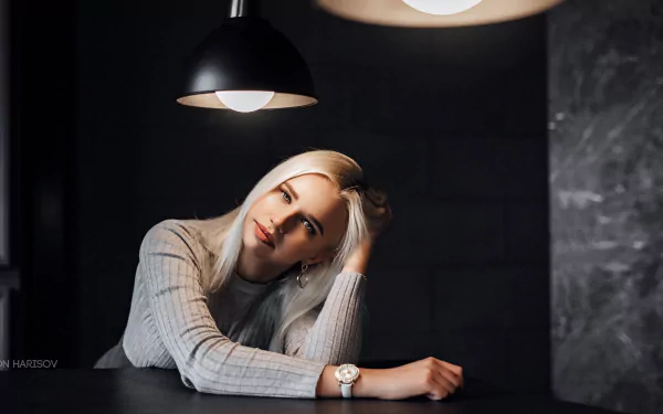 white hair woman model HD Desktop Wallpaper | Background Image