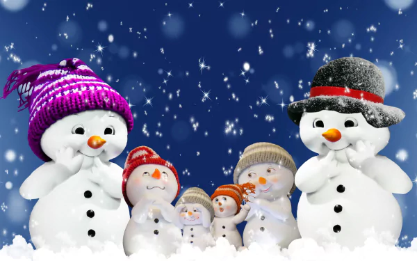 artistic snowman HD Desktop Wallpaper | Background Image