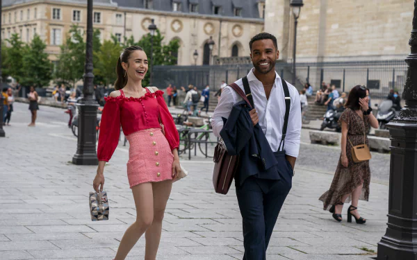 Lily Collins TV Show Emily in Paris HD Desktop Wallpaper | Background Image