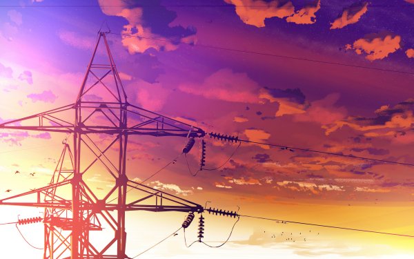 Anime Sky Sunset HD Wallpaper | Background Image