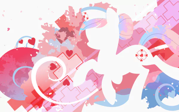 Minimalist HD desktop wallpaper featuring Nurse Redheart from the TV show My Little Pony: Friendship Is Magic with nurse-themed symbols in soft pastel colors.