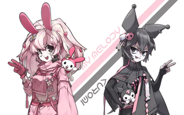 My Melody (Onegai My Melody) Kuromi (Onegai My Melody) Anime Onegai My Melody HD Desktop Wallpaper | Background Image