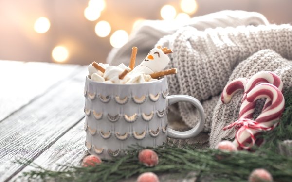 Food Hot Chocolate Mug Marshmallow HD Wallpaper | Background Image
