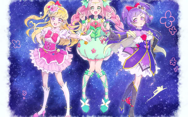Izayoi Riko Hanami Kotoha Cure Miracle Cure Magical Cure Felice Asahina Mirai Anime Witchy PreCure! HD Desktop Wallpaper | Background Image