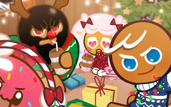 Cotton Candy Cookie (Cookie Run) Muscle Cookie (Cookie Run) Space Doughnut (Cookie Run) GingerBrave (Cookie Run) video game Cookie Run: OvenBreak HD Desktop Wallpaper | Background Image