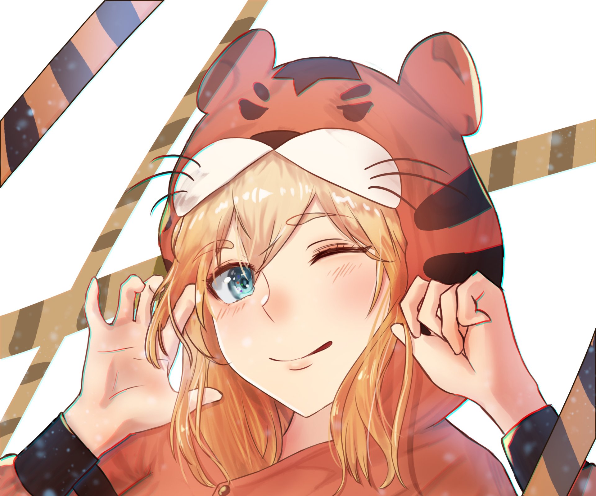 Download Wink Anime Girl Anime Girl HD Wallpaper