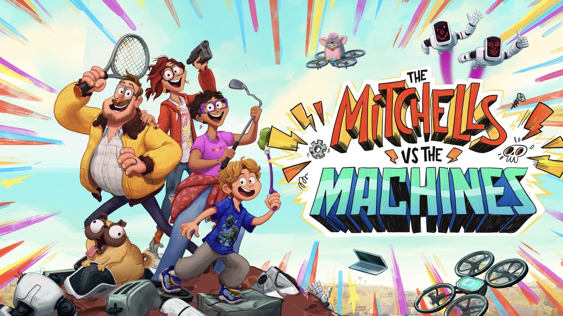 Download Rick Mitchell Linda Mitchell Katie Mitchell Aaron Mitchell Movie The Mitchells Vs. The Machines 4k Ultra HD Wallpaper