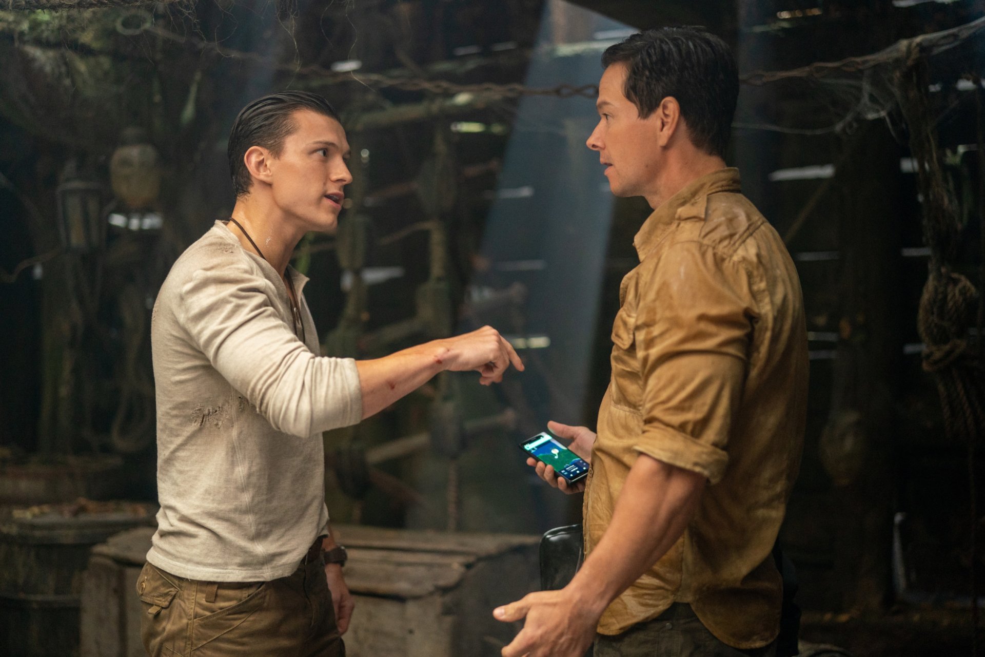 Download Victor Sullivan Mark Wahlberg Nathan Drake Tom Holland Movie Uncharted HD Wallpaper