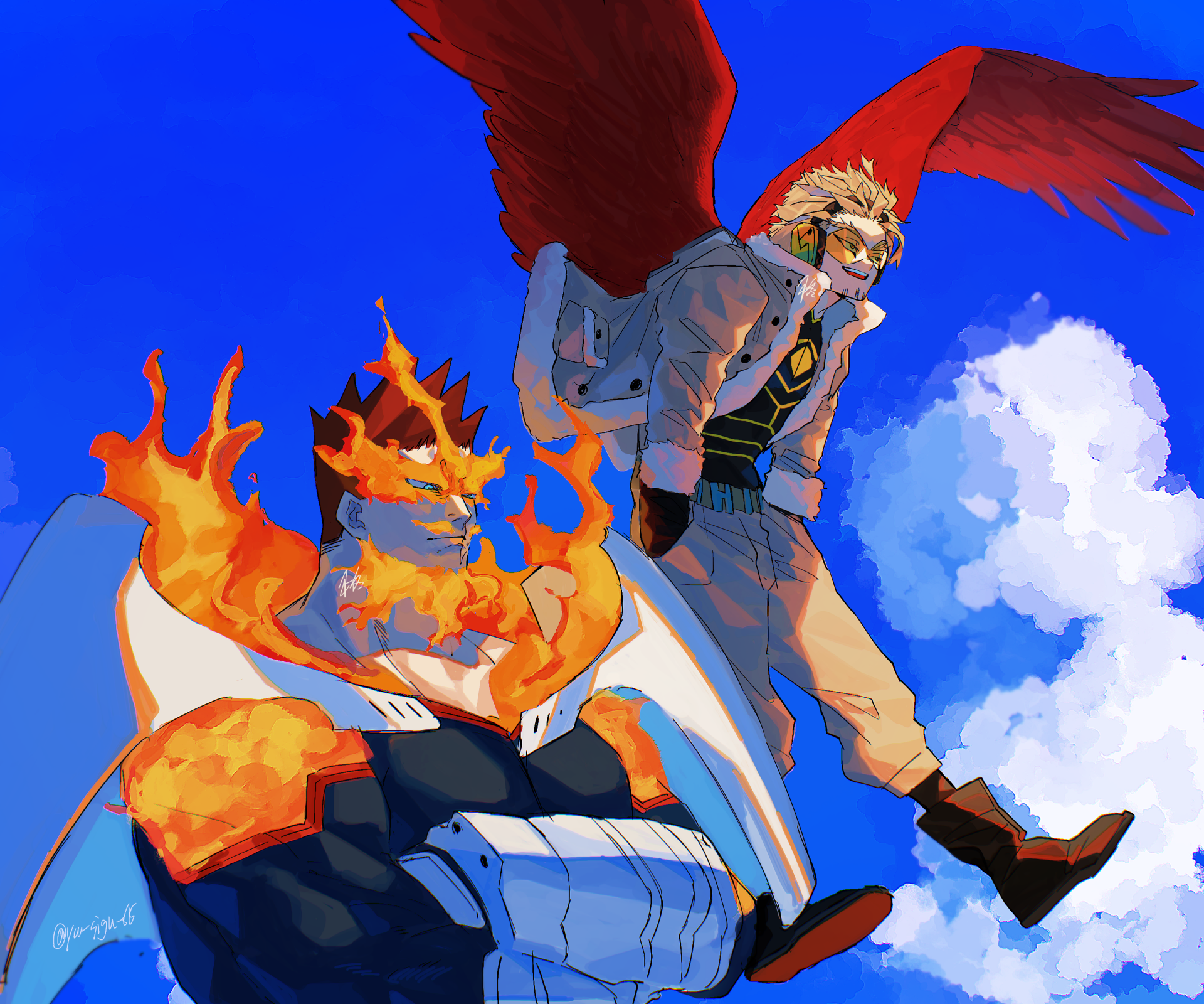 Download Endeavor (Boku No Hero Academia) Keigo Takami Hawks (Boku No Hero Academia) Anime My Hero Academia HD Wallpaper