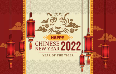 Year of the Tiger holiday Chinese New Year HD Desktop Wallpaper | Background Image