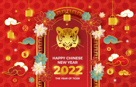 Year of the Tiger holiday Chinese New Year HD Desktop Wallpaper | Background Image