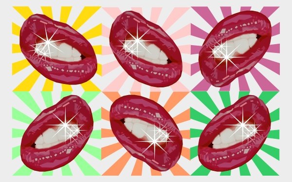 Artistic Lips Lipstick Teeth Pop Art HD Wallpaper | Background Image