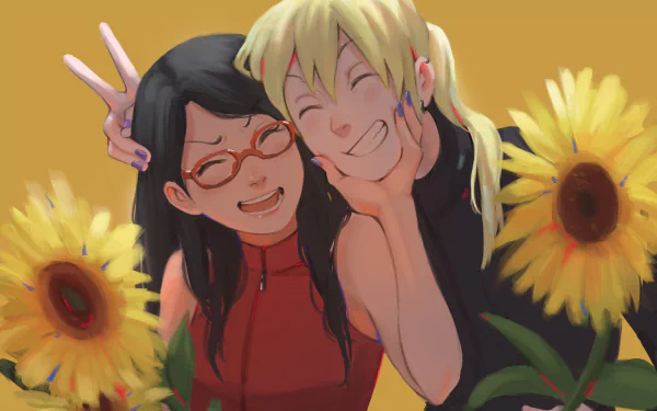 Sarada Uchiha Ino Yamanaka Anime Boruto HD Desktop Wallpaper | Background Image