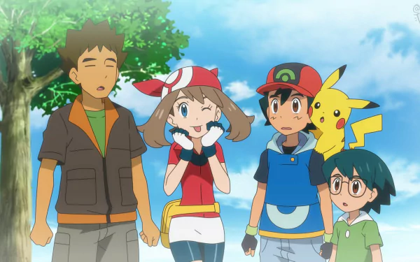 Pikachu Brock (Pokémon) Max (Pokémon) Ash Ketchum May (Pokémon) Anime Pokémon HD Desktop Wallpaper | Background Image
