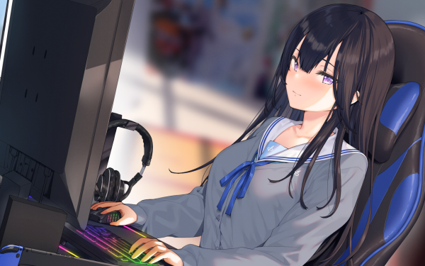 Anime Girl Gamer HD Wallpaper | Background Image