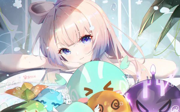 Slime (Genshin impact) Sangonomiya Kokomi video game Genshin Impact HD Desktop Wallpaper | Background Image