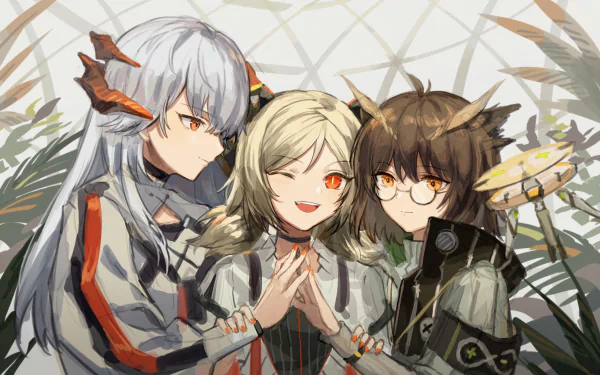 Silence (Arknights) Saria (Arknights) Ifrit (Arknights) video game Arknights HD Desktop Wallpaper | Background Image