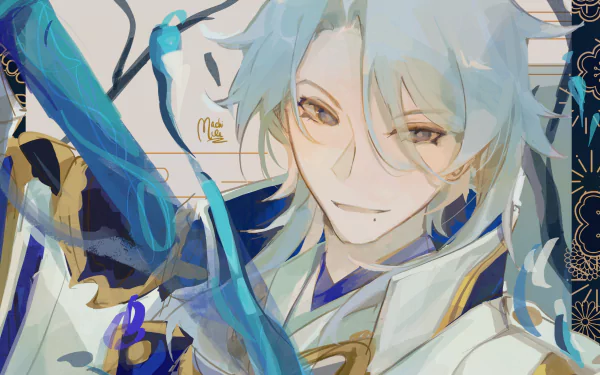 Kamisato Ayato video game Genshin Impact HD Desktop Wallpaper | Background Image