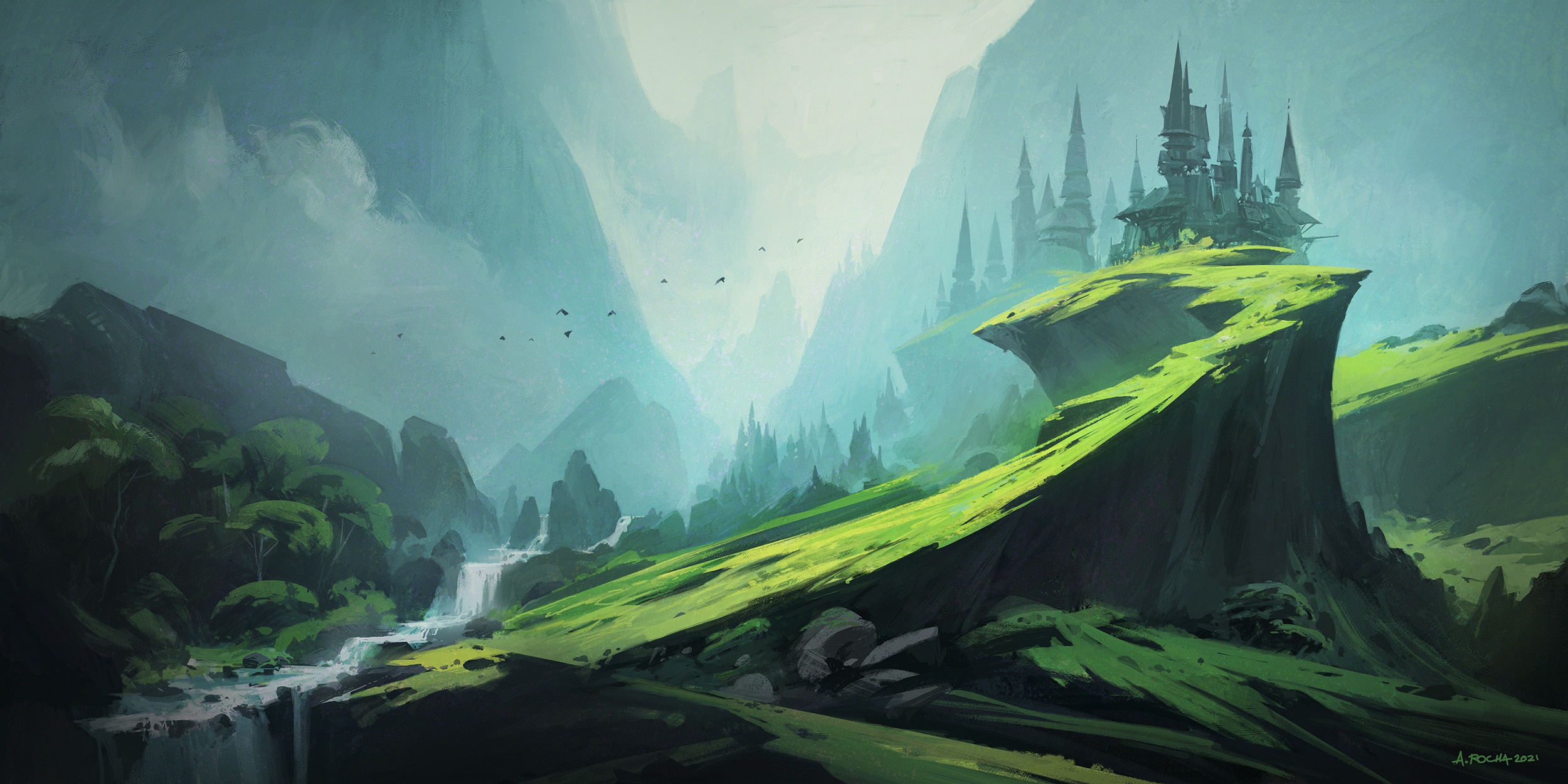 Download Fantasy Castle HD Wallpaper by Andreas Rocha