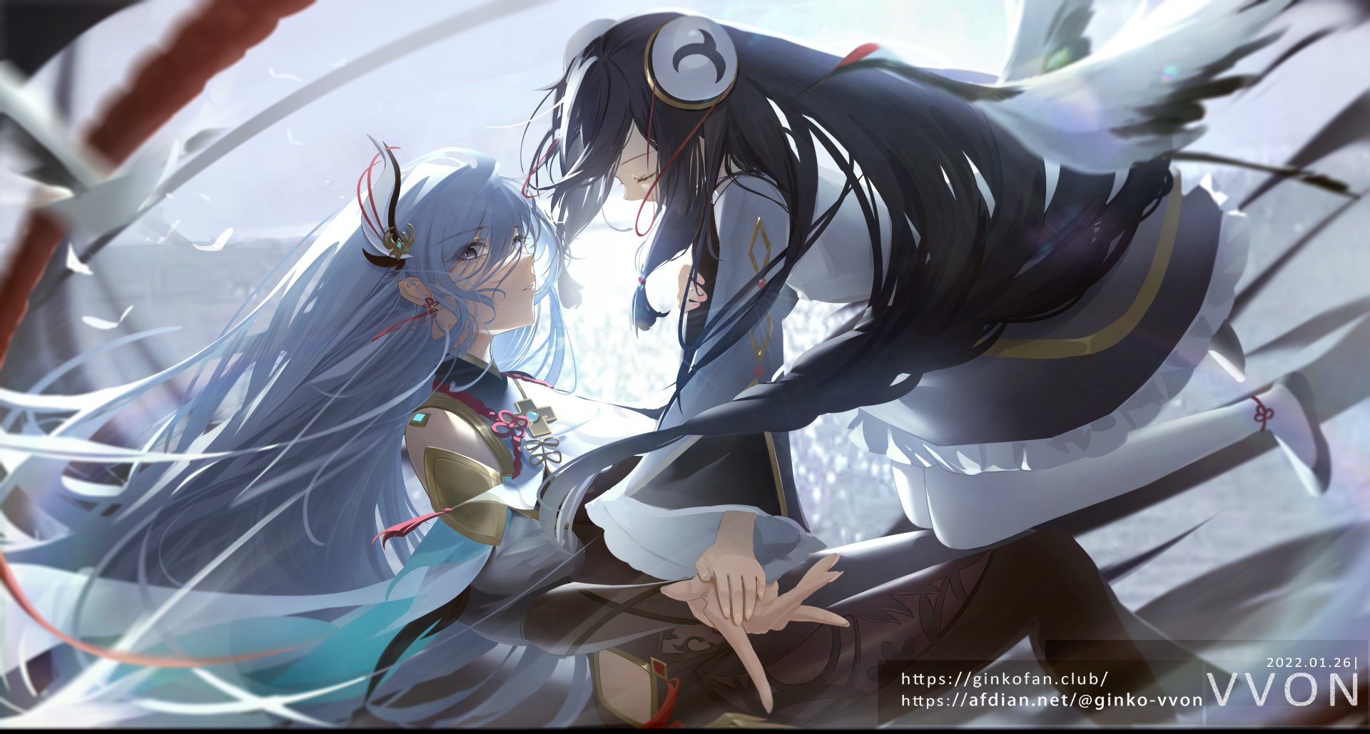 4K Ultra HD PC desktop wallpaper featuring Shenhe from Genshin Impact, showcasing detailed character art from the popular video game.