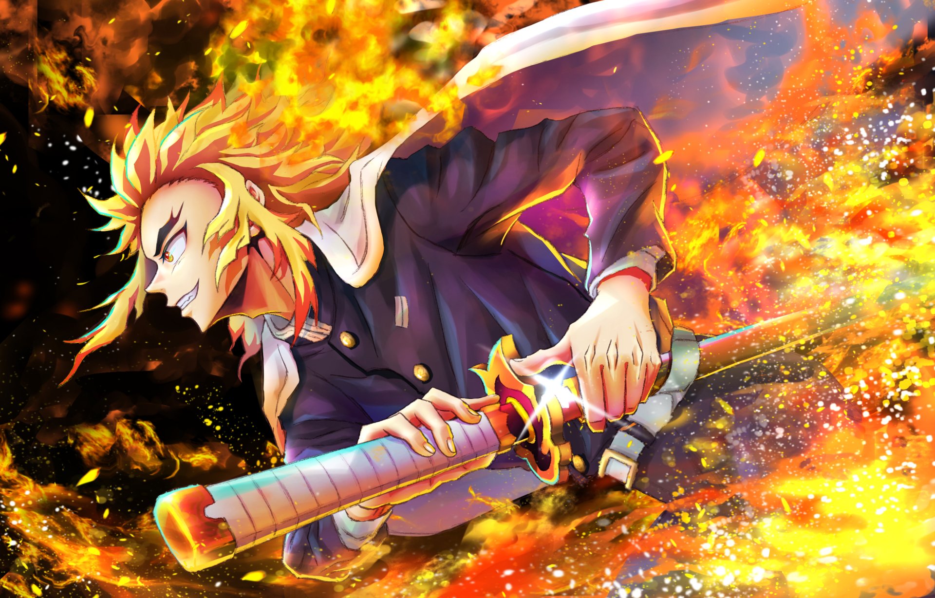 Download Kyojuro Rengoku Anime Demon Slayer: Kimetsu No Yaiba HD Wallpaper