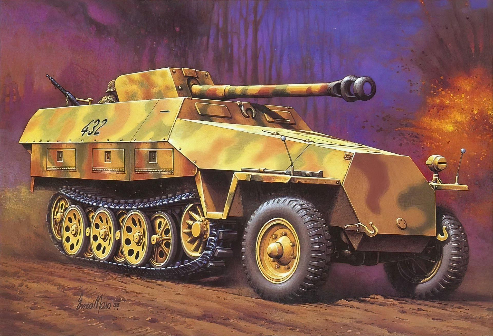 Download Sd.Kfz. 251 Military Armored Personnel Carrier 4k Ultra HD Wallpaper