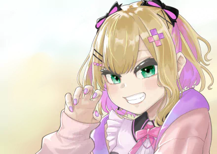 VSPO! Kurumi Noah Iris Black Games Anime Virtual Youtuber HD Desktop Wallpaper | Background Image