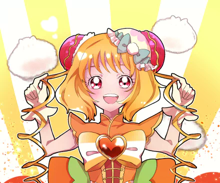 Hanamichi Ran Cure Yum-Yum Anime Delicious Party Precure HD Desktop Wallpaper | Background Image