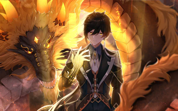 Zhongli (Genshin Impact) Rex Lapis video game Genshin Impact HD Desktop Wallpaper | Background Image