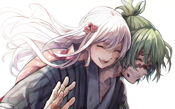 Gyutaro (Demon Slayer) Daki (Demon Slayer) Anime Demon Slayer: Kimetsu no Yaiba HD Desktop Wallpaper | Background Image