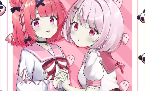 Nijisanji Shiina Yuika Sasaki Saku Anime Virtual Youtuber HD Desktop Wallpaper | Background Image