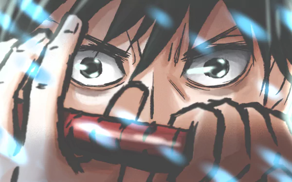 HD PC desktop wallpaper featuring Yuta Okkotsu from the anime Jujutsu Kaisen 0, depicted in an intense close-up with dynamic lighting effects.