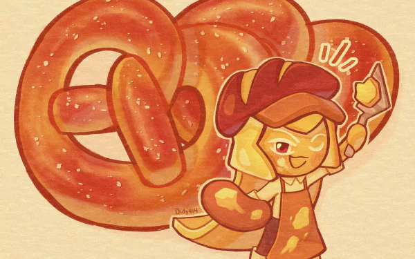 Butter Pretzel Cookie (Cookie Run) video game Cookie Run: OvenBreak HD Desktop Wallpaper | Background Image