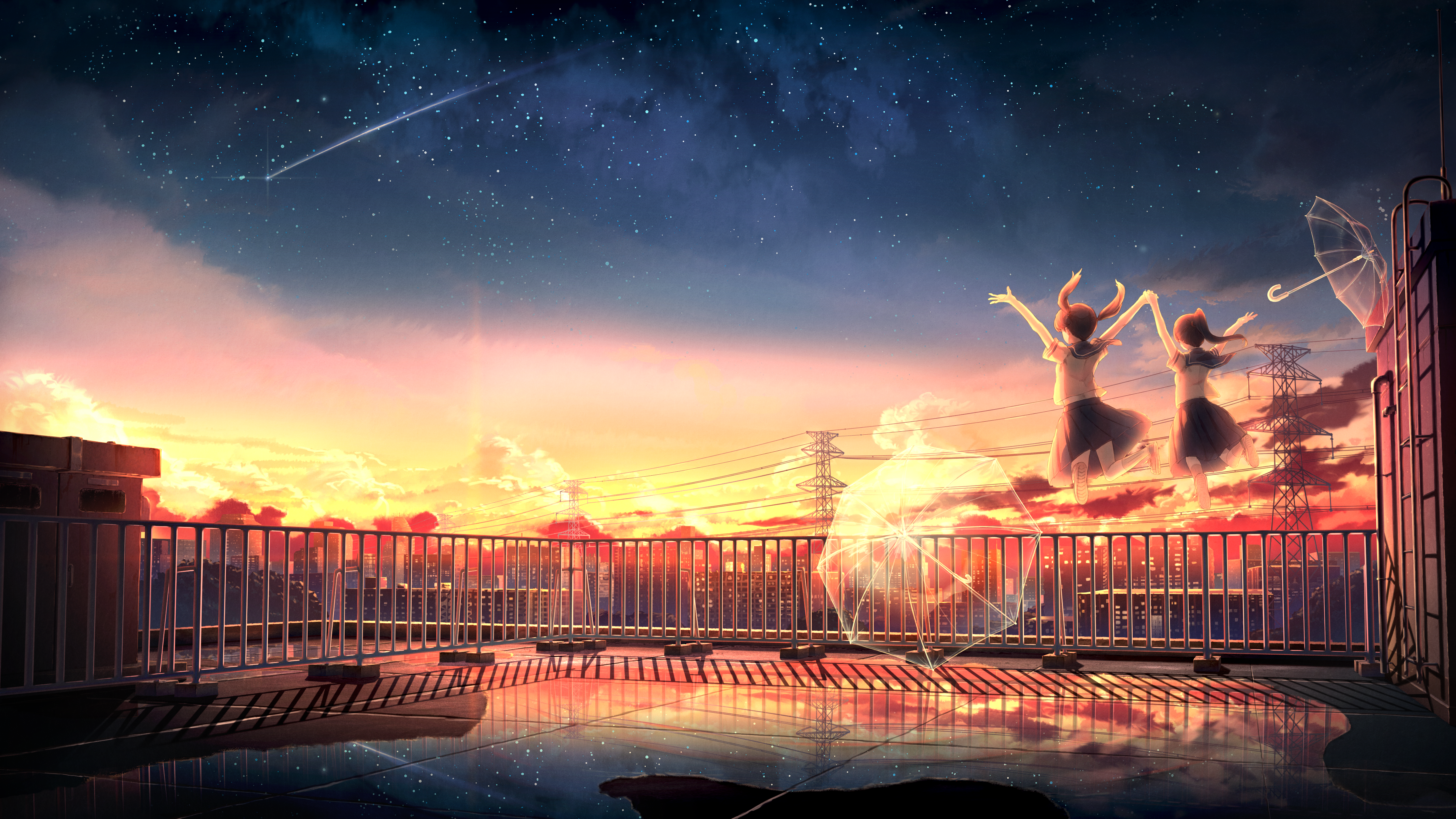 346631 Sunset, Sky, Anime, Scenery 4k - Rare Gallery HD Wallpapers