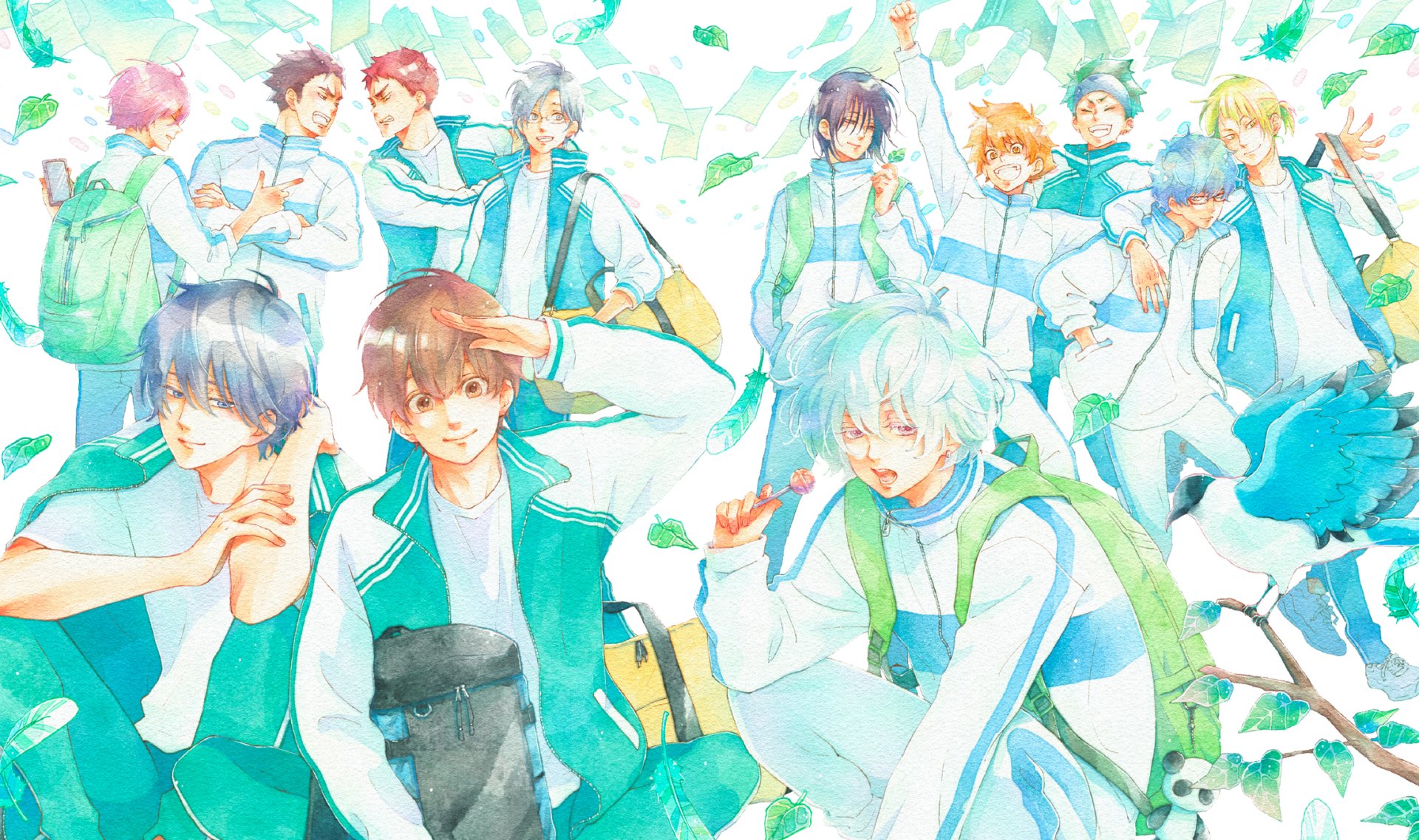 Download Mashiro Tsukiyuki Ryoya Misato Shotaro Futaba Anime Bakuten!! HD Wallpaper