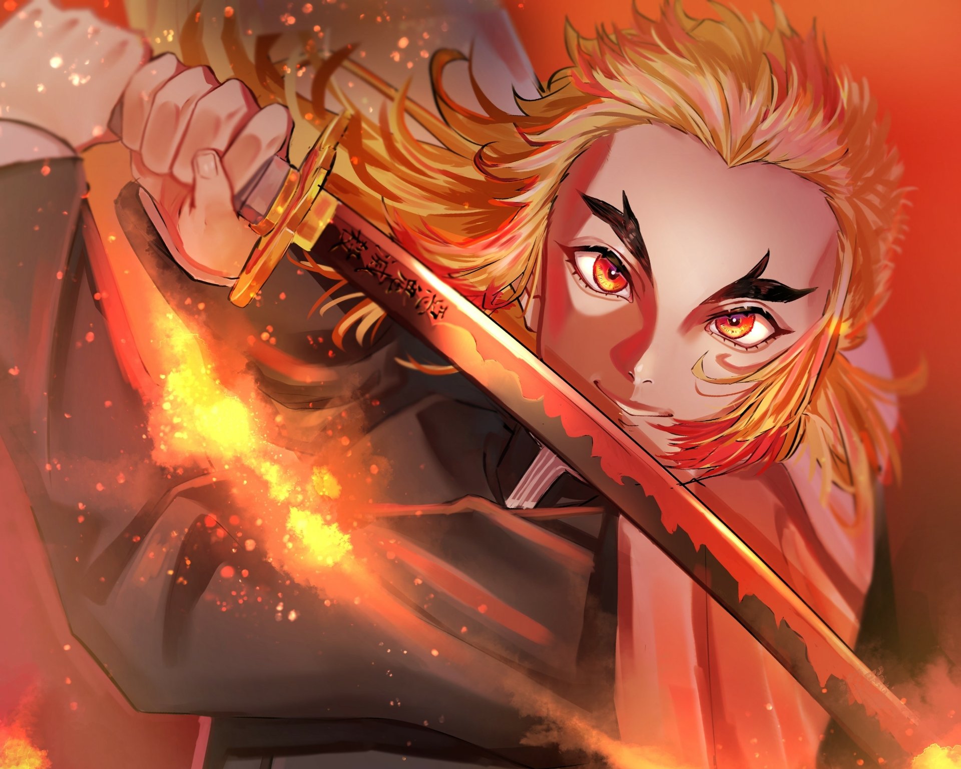 Download Kyojuro Rengoku Anime Demon Slayer: Kimetsu No Yaiba HD Wallpaper by 李太