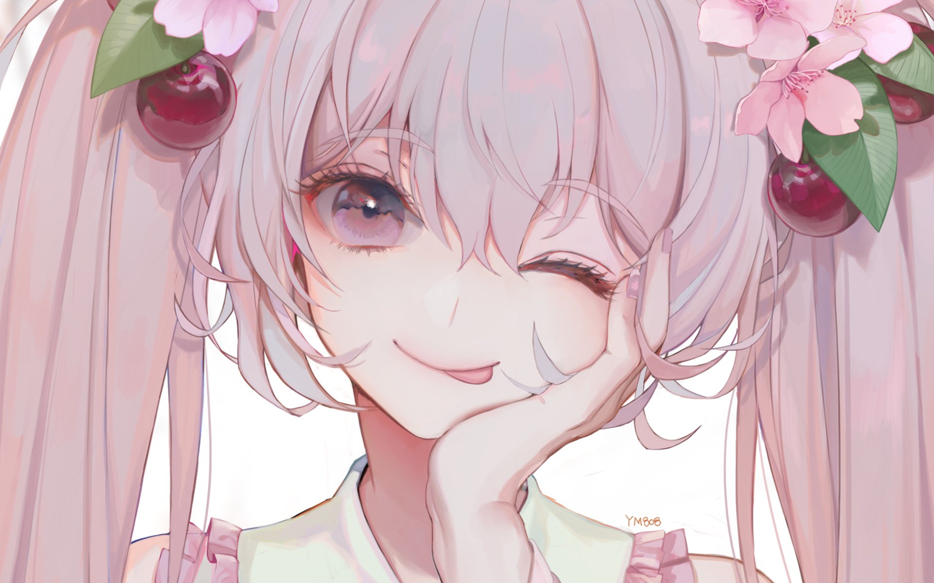 Download Sakura Miku Anime Vocaloid HD Wallpaper